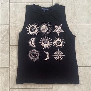 One Clothing Los Angeles Black & White Celestial Tank